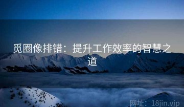 觅圈像排错：提升工作效率的智慧之道