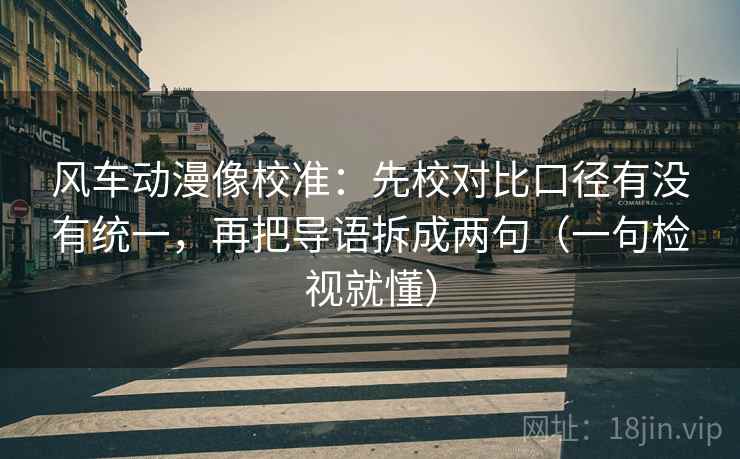 风车动漫像校准：先校对比口径有没有统一，再把导语拆成两句（一句检视就懂）