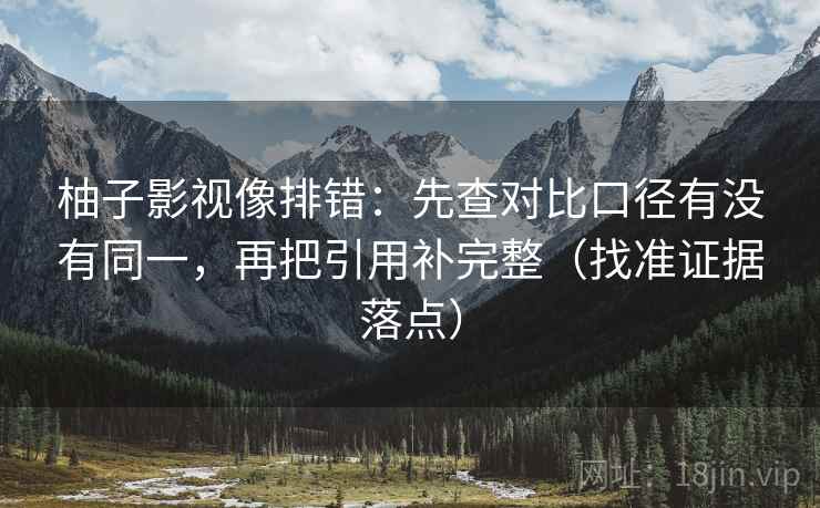 柚子影视像排错：先查对比口径有没有同一，再把引用补完整（找准证据落点）