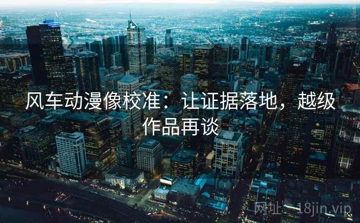 风车动漫像校准：让证据落地，越级作品再谈