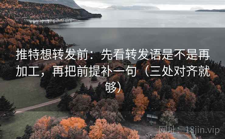 推特想转发前：先看转发语是不是再加工，再把前提补一句（三处对齐就够）